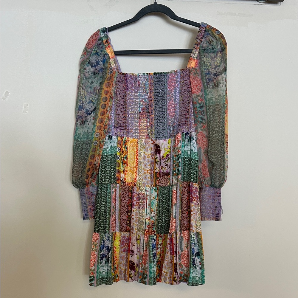 Alice + Olivia Colorful Patchwork Mini Dress